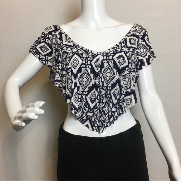 Navy & White Crop Top - Picture 5 of 8